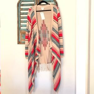 Aztec Cardigan with Fringe